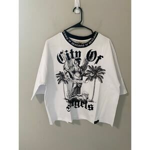 New Watson Luxe City of Angels‎ (LA) Rhinestone  Heavyweight T-Shirt, Size XL
